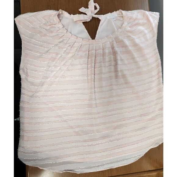 LC Lauren Conrad Tops - 💕LC Lauren Conrad XXL Light Pink Ruffle Pleated Top Women’s Sleeveless Blouse